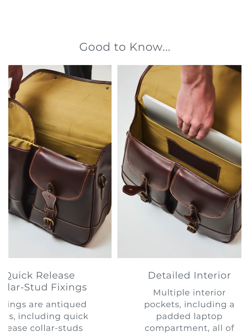 Tusting Of England Leather Briefcase — image 5 of 8